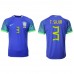 Brazilië Thiago Silva #3 Voetbalkleding Uitshirt WK 2022 Korte Mouwen